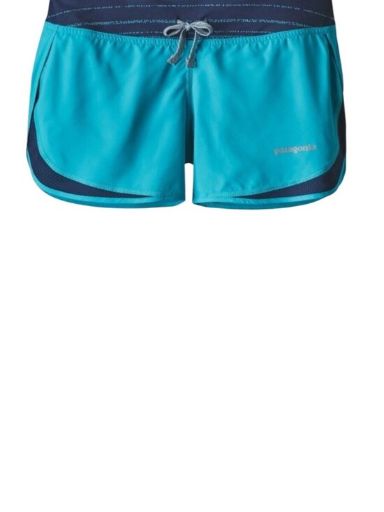 Patagonia Pants - Patagonia Womens Strider Running Shorts Size XS 3" Blue Teal Patterned Waistband